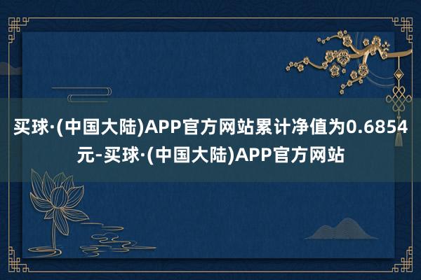 买球·(中国大陆)APP官方网站累计净值为0.6854元-买球·(中国大陆)APP官方网站