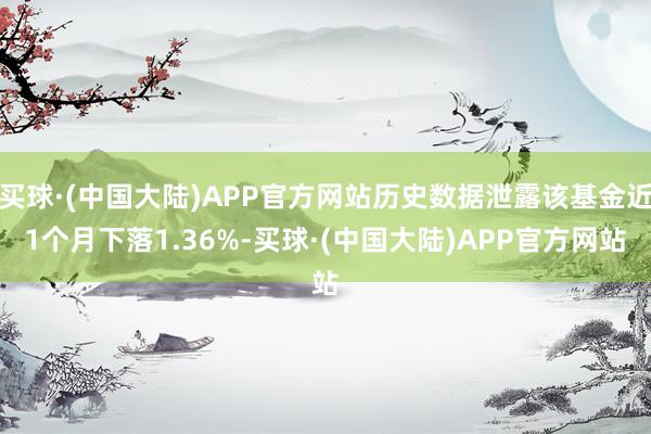 买球·(中国大陆)APP官方网站历史数据泄露该基金近1个月下落1.36%-买球·(中国大陆)APP官方网站