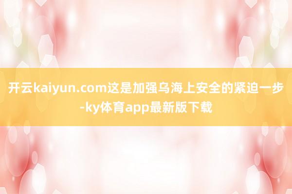 开云kaiyun.com这是加强乌海上安全的紧迫一步-ky体育app最新版下载