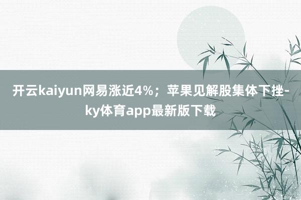 开云kaiyun网易涨近4%；苹果见解股集体下挫-ky体育app最新版下载